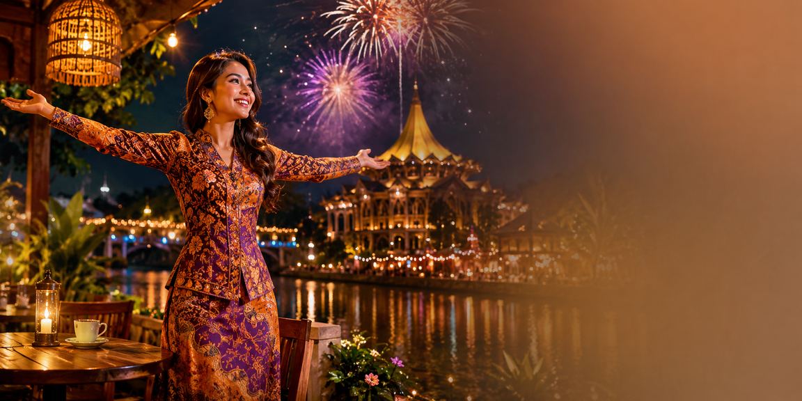 Suasana hiburan kasino bergaya batik dari Sarawak